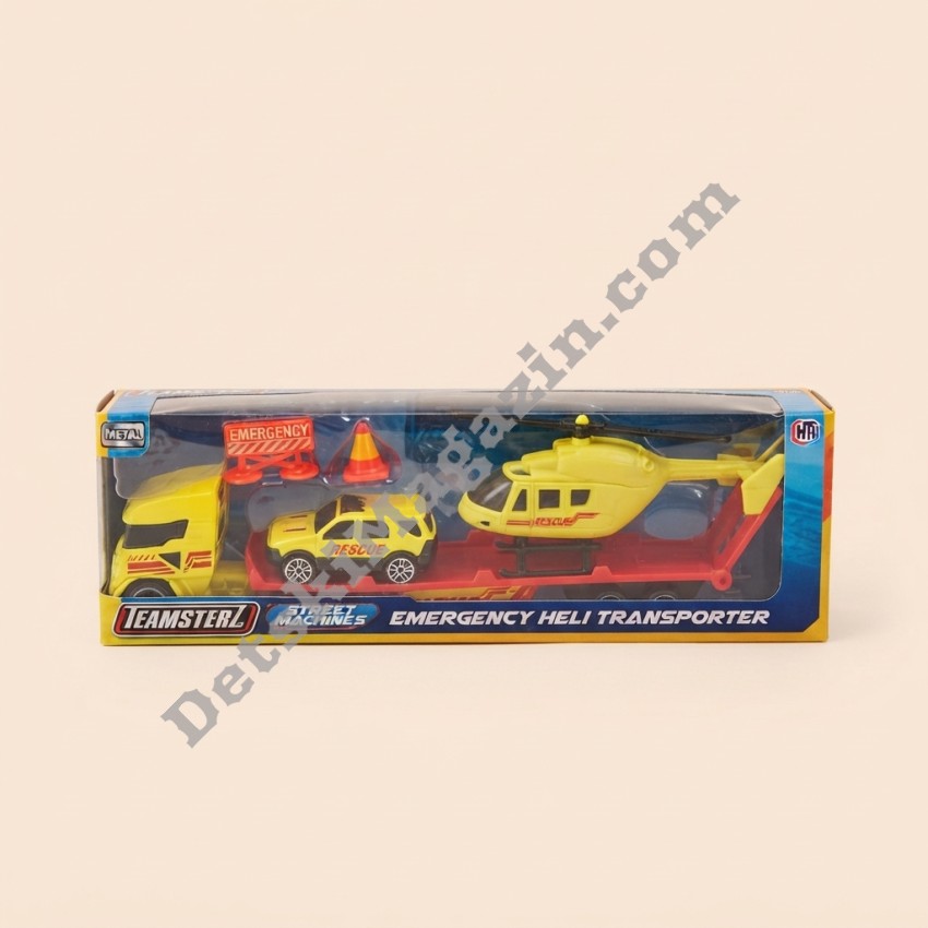 Комплект за игра Emergency Heli Transporter – Teamsterz Street Machines