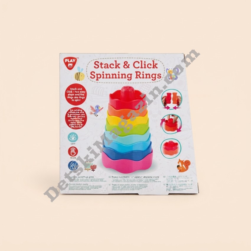 Цветна пирамида с рингове Stack Click Spinning Rings