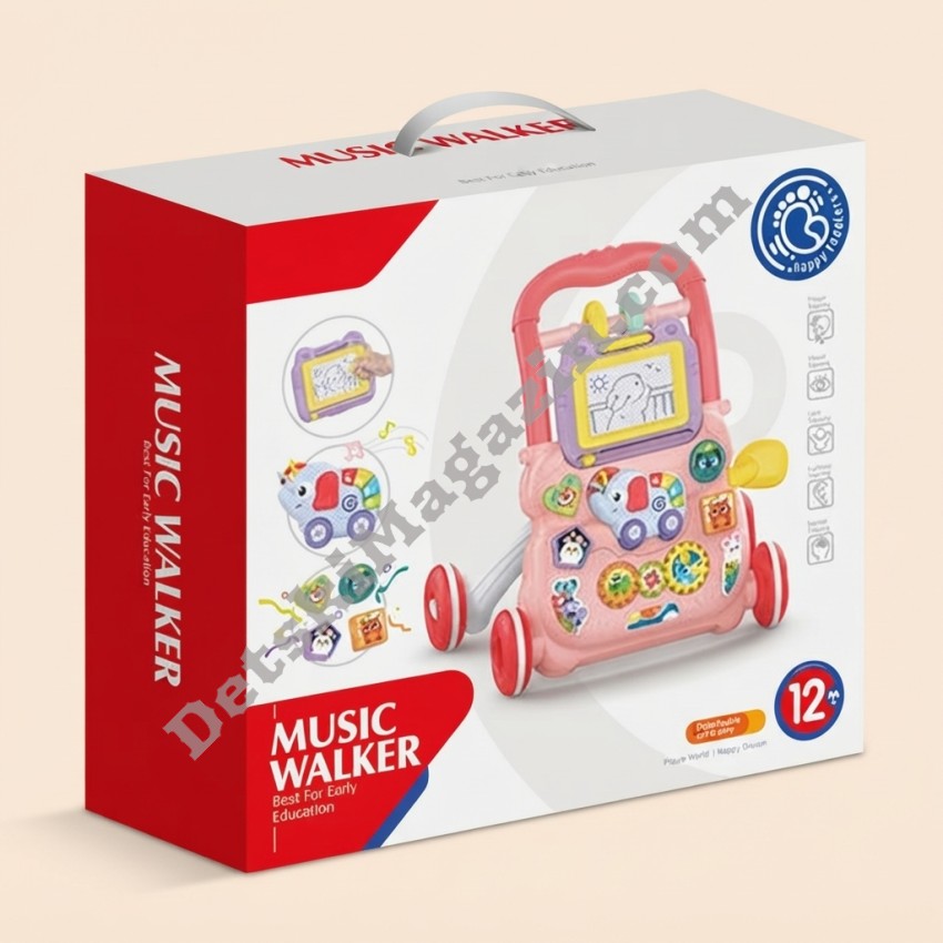 Музикална проходилка Huanger Music Walker Розова