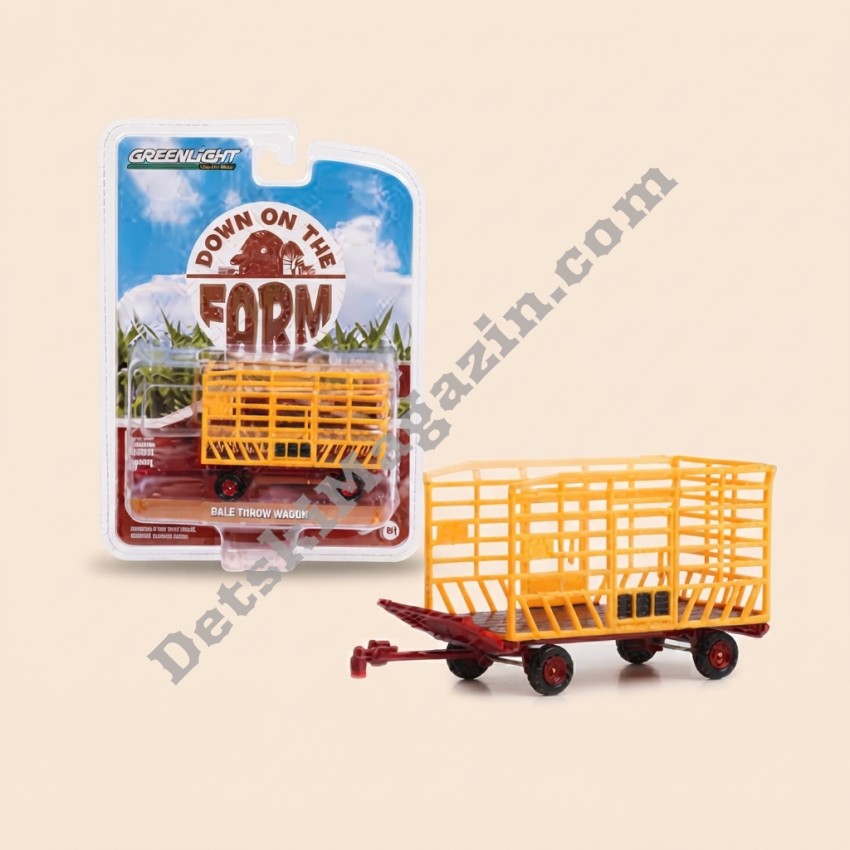 Модел за колекция GreenLight Bale Throw Wagon