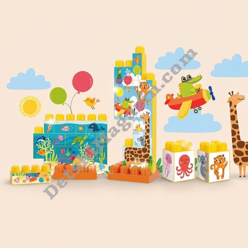 Бебешки пъзел с конструктор Lisciani Carotina Baby 3D любими животни