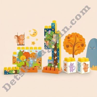Бебешки пъзел с конструктор Lisciani Carotina Baby 3D Животните в гората