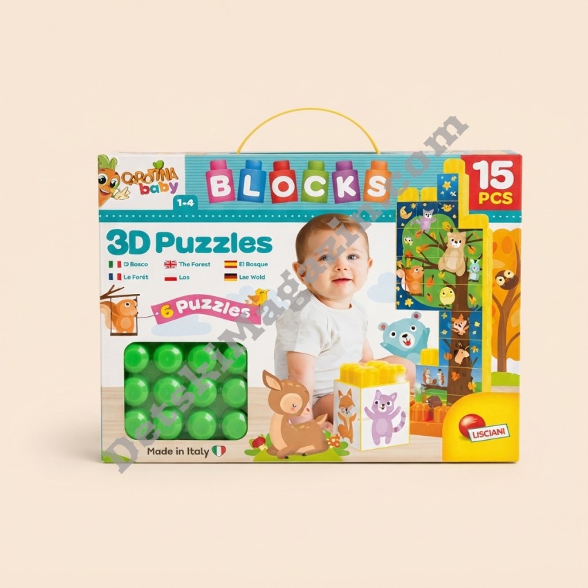 Бебешки пъзел с конструктор Lisciani Carotina Baby 3D Животните в гората