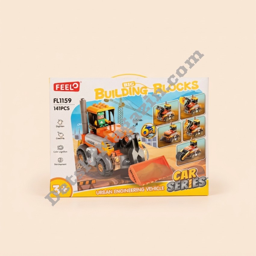 Детски конструктор 6в1 Feelo Construction Vehicles